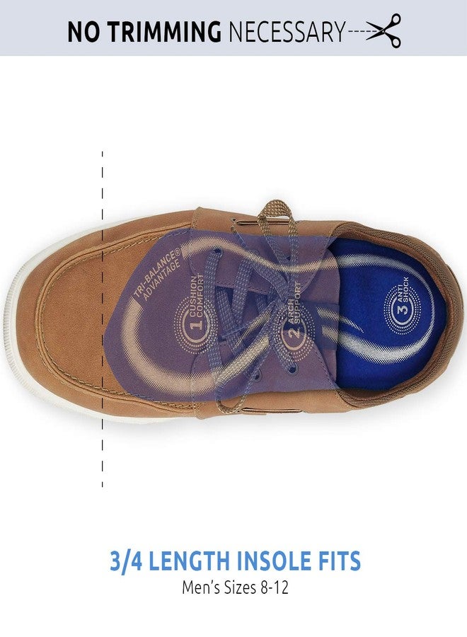 كومفورت زون نعال طبية ثلاثية التوازن من كومفورت زون للرجال، متينة ومبطنة، حشوات جل داعمة لقوس القدم بطول ثلاثة أرباع، تناسب مقاسات الأحذية من 8 إلى 12، زوج واحد، عبوة من 3 قطع - Image 2